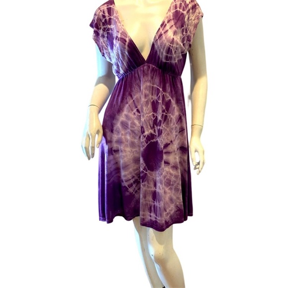 VOXX Sun Dress Tie-Dye Dress or Bathing Suit Cover-Up Fairiecore Beachy One Size - Picture 2 of 9